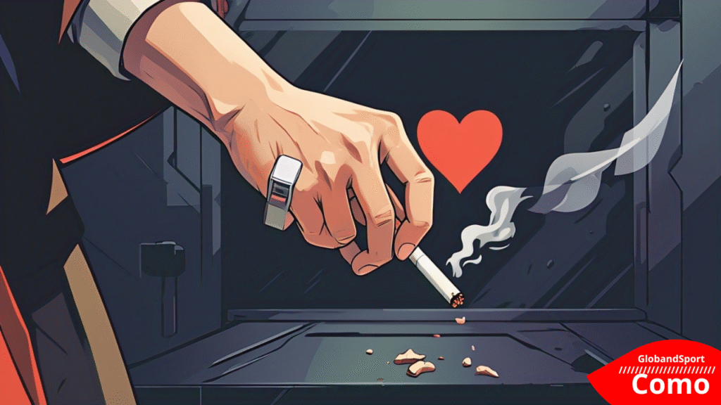homem apagando cigarro evitando avc