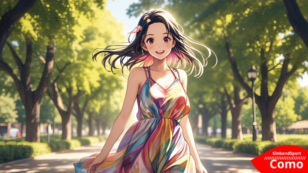 mulher passeando no parque ao ar livre