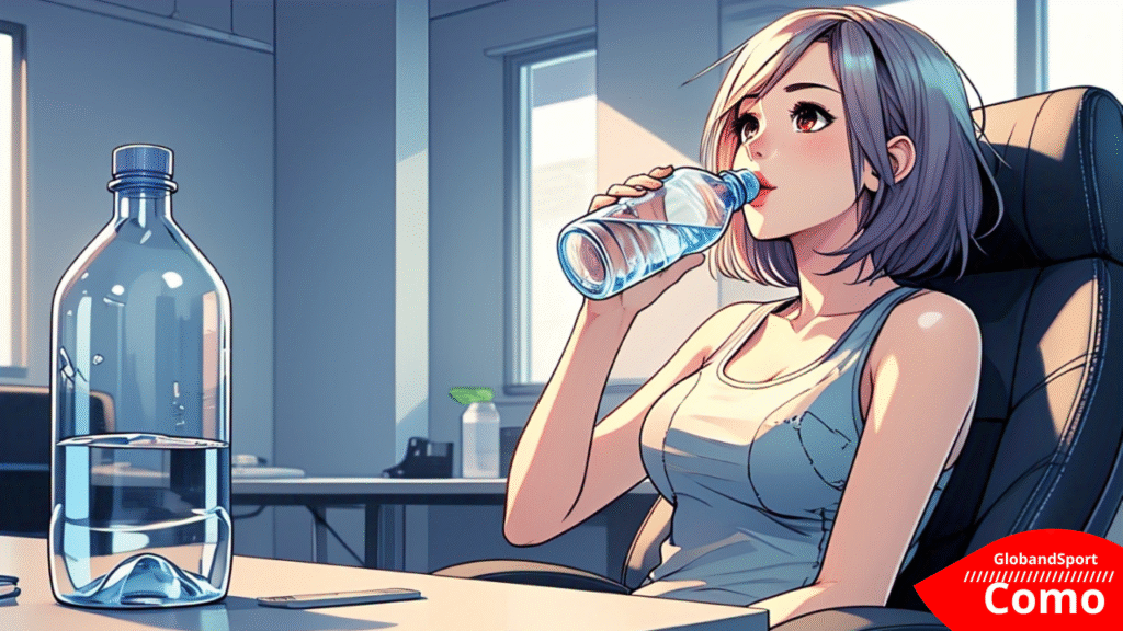 mulher tomando agua